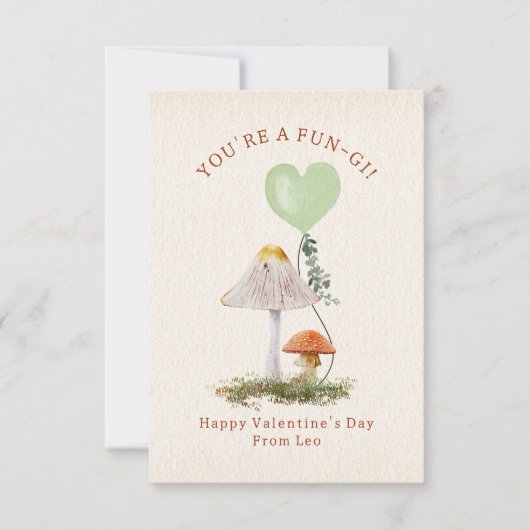 真菌パンきのこ学校バレンタイン写真 カード (正面)