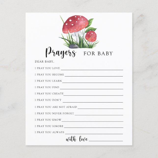 真菌ベビーシャワー祈りの言葉用ベビー (正面)