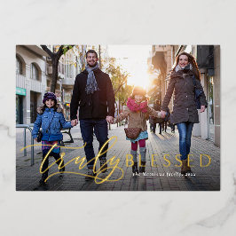 真賛美に宗教的なクリスマスの写真 箔シーズンカード