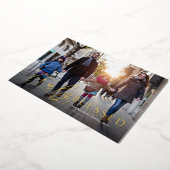 真賛美に宗教的なクリスマスの写真 箔シーズンカード (回転した状態)