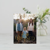 真賛美に編集できるカラーフォイル 箔シーズンポストカード (立ち正面)