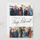 真賛美に4枚の写真エレガント宗教的なクリスマス シーズンカード (正面)