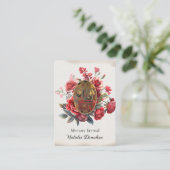 真赤なバラの正教会写真葬儀祈祷カード プレイスカード (スタンド正面)