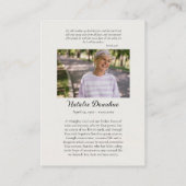 真赤なバラの正教会写真葬儀祈祷カード プレイスカード (裏面)