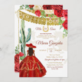 真赤な薔薇のメキシコプリンセス キンセアニエラ招待状 招待状 (正面/裏面)