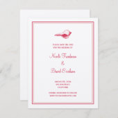 真赤な貝殻の結婚発表「保存の日付」 招待状 (正面/裏面)