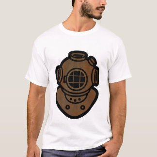 真鍮のダイビングのヘルメット Tシャツ