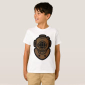 真鍮のダイビングのヘルメット Tシャツ (正面フル)