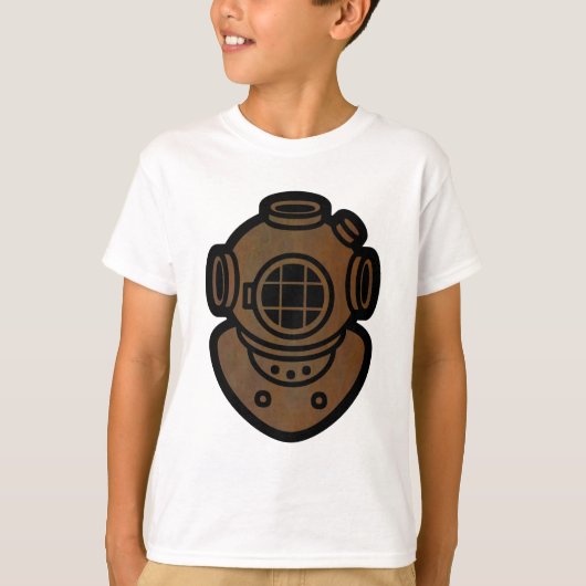 真鍮のダイビングのヘルメット Tシャツ (正面)