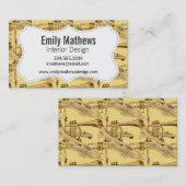 真鍮のトランペットパターン 名刺 (正面/裏面)