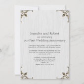 真鍮の時計 結婚1周年記念 招待状 (裏面)