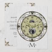 真鍮の時計 結婚1周年 招待状 (正面/裏面)