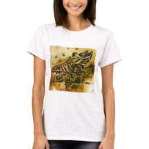 真鍮の翼のあるスケートTシャツホワイト