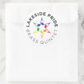 真鍮のQuintetステッカー ラウンドシール (バッグ)