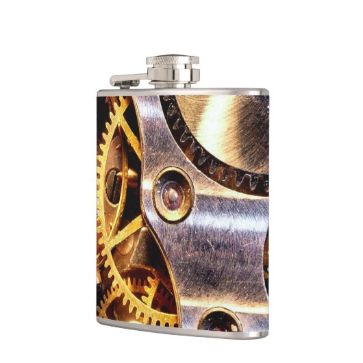 真鍮のSteampunkはフラスコの花婿の付添人のギフトを連動させます フラスク (左)