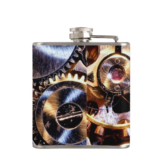 真鍮のSteampunkはフラスコの花婿の付添人のギフトを連動させます フラスク (裏面)