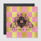 真鍮エレガントモノグラム磁気カード (正面/裏面)