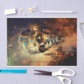 真鍮スチームパンクロボットヘッド、金ゴールドDG3Gデコページ 薄葉紙 (クラフト)