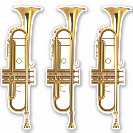 真鍮トランペット3個 シール (正面)