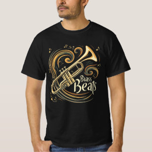 真鍮ビートトランペットプレーヤー溝 Tシャツ