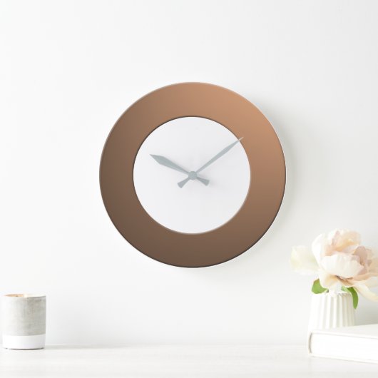 真鍮ミニマルフレームの任意の色の数字なし ラージ壁時計 (ホーム)