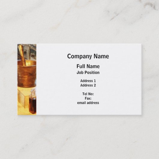 真鍮乳鉢および乳棒 名刺 (正面)