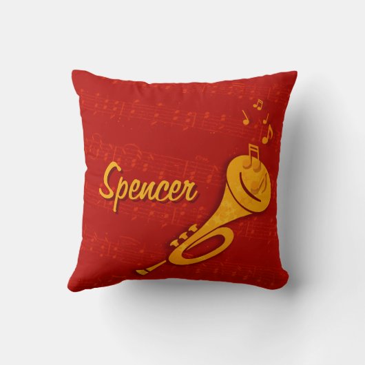真鍮楽器パーソナライズされた名枕 クッション (裏面)