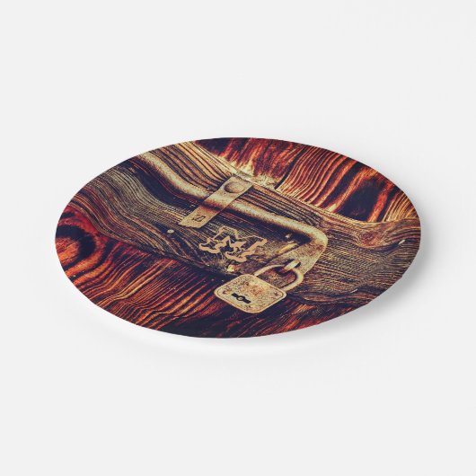 真鍮素朴ロック付き木製ドア ペーパープレート (アングル)