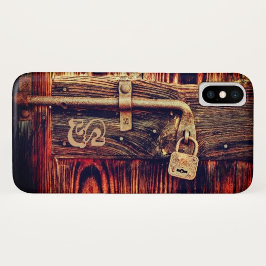 真鍮素朴ロック付き木製ドア Case-Mate iPhoneケース (裏面(横))
