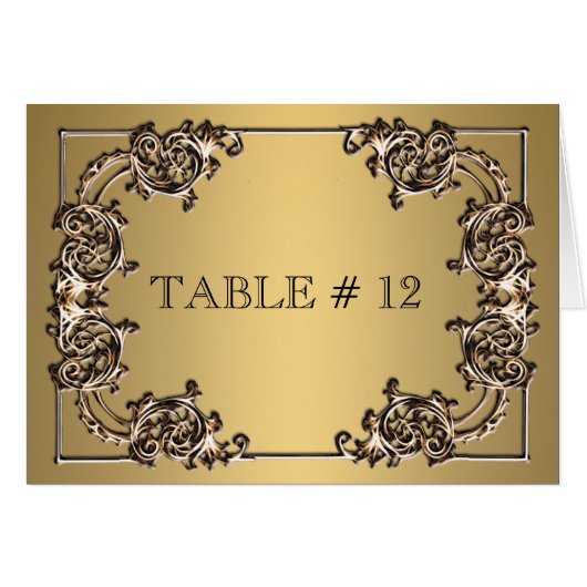 真鍮金ゴールド華美テーブル結婚番号の夕食 (正面横)
