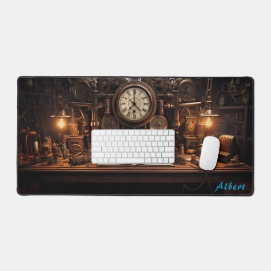 真鍮&ブロンズSteampunk Tech XL デスクマット (キーボード&マウス)