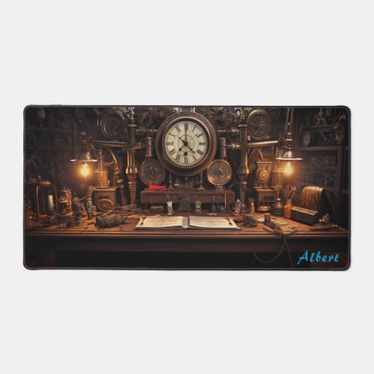 真鍮&ブロンズSteampunk Tech XL デスクマット (正面)