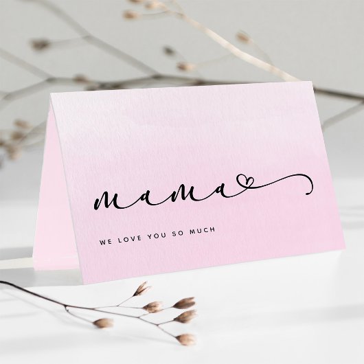 真間 |シックなスクリプトとハート(写真あり) カード