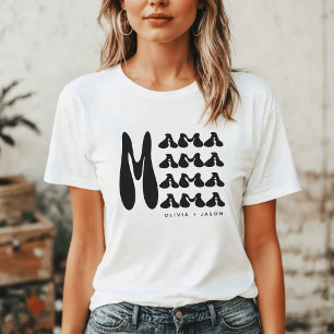 真間 レトロタイポグラフィキッズ名マザー Tシャツ