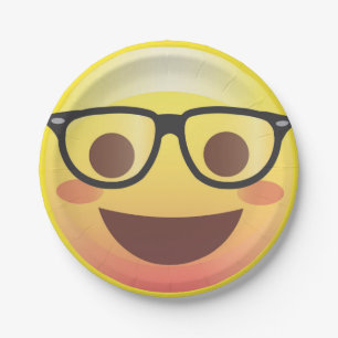 真面目なガラスの幸せなEmojiの紙のパーティーのプレート ペーパープレート