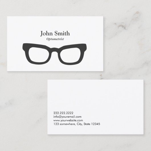 真面目なガラスの検眼医 名刺 (正面/裏面)