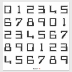真面目なコンピュータスタイルのディジット/数/数字 シール