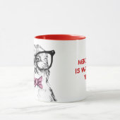 真面目なフクロウは見ています マグカップ (中央)