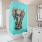 真面目なベビー象の身に着けているガラス シャワーカーテン (インサイチュ)