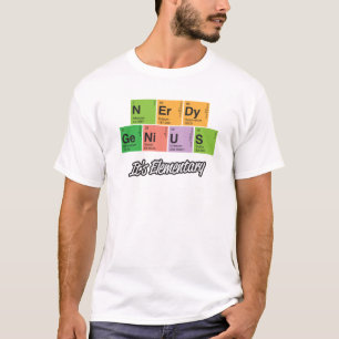 真面目な天才_の周期表の要素のTシャツ Tシャツ