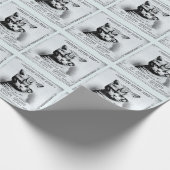 真面目な子猫パーソナライズされた ラッピングペーパー (角)