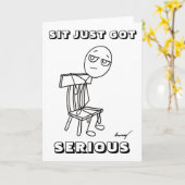 真面目な挨拶得カードで座る カード (黄色い花)