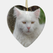 真面目な白猫 セラミックオーナメント (右)