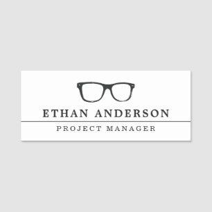 真面目な眼鏡   おもしろいカスタム 名札