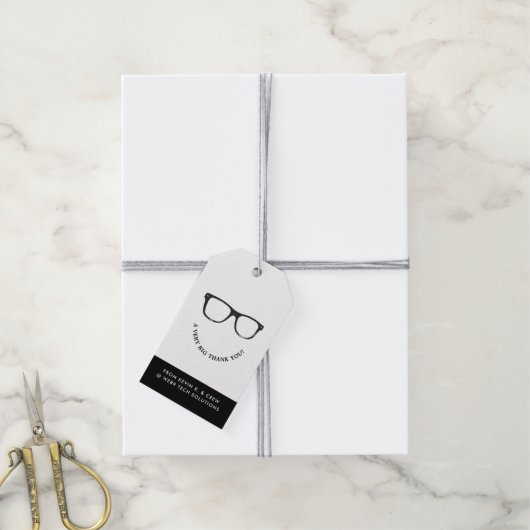 真面目な眼鏡 | ミニマルサンキュースマイル ギフトタグ (より糸付き)