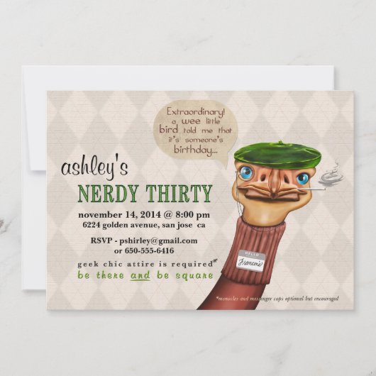 真面目な30ヴィンテージの第30誕生日の招待状 招待状 (正面)