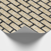 真面目な、ベージュPixelatedの8ビットスタイルの煉瓦パターン ラッピングペーパー (角)