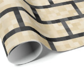 真面目な、ベージュPixelatedの8ビットスタイルの煉瓦パターン ラッピングペーパー (ロールコーナー)