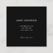 真黒の赤い花の結婚式の名刺 スクエア名刺 (裏面)