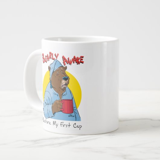 眠いくまのノベルティのコーヒー・マグ ジャンボコーヒーマグカップ (正面左)